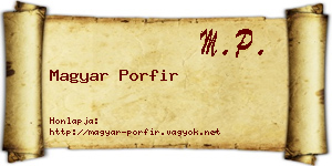 Magyar Porfir névjegykártya
