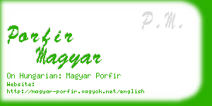 porfir magyar business card